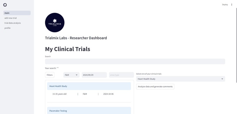 Trialmix Labs – screenshot 1