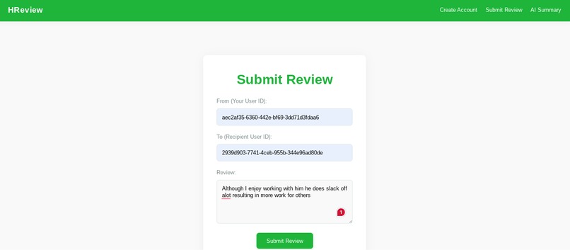 HReview – screenshot 1