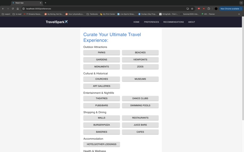 TravelSpark – screenshot 2
