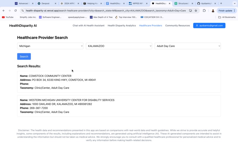 HealthDisparity AI – screenshot 1