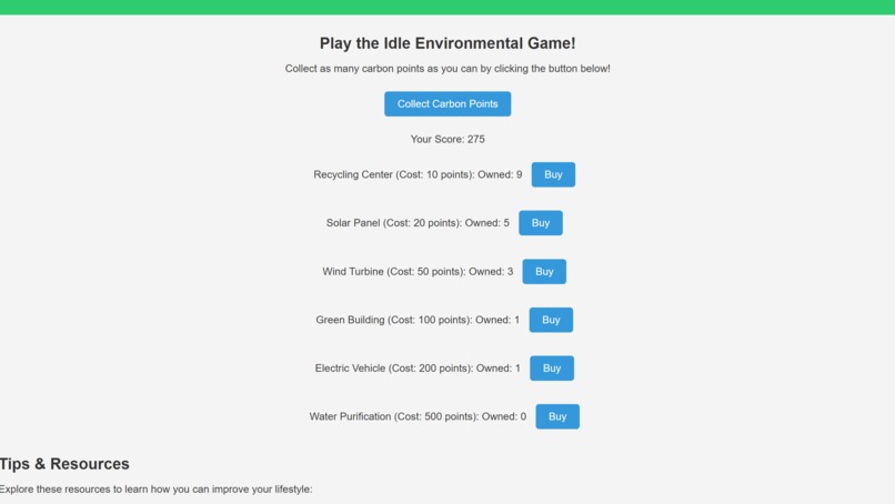 Ecological Footprint Calculator & Game – screenshot 2