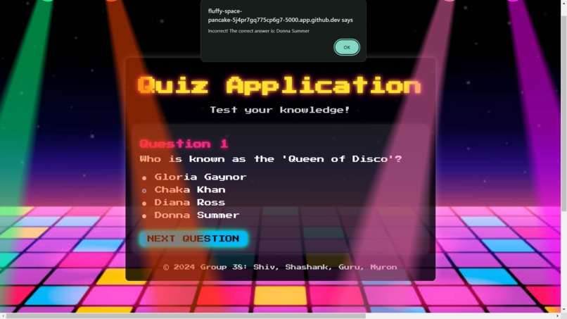 DISCO THEMED QUIZ APP – screenshot 1