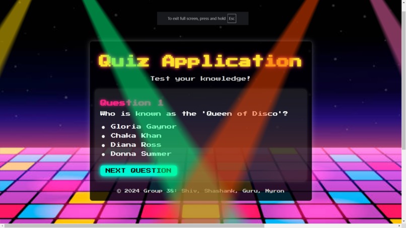 DISCO THEMED QUIZ APP – screenshot 3