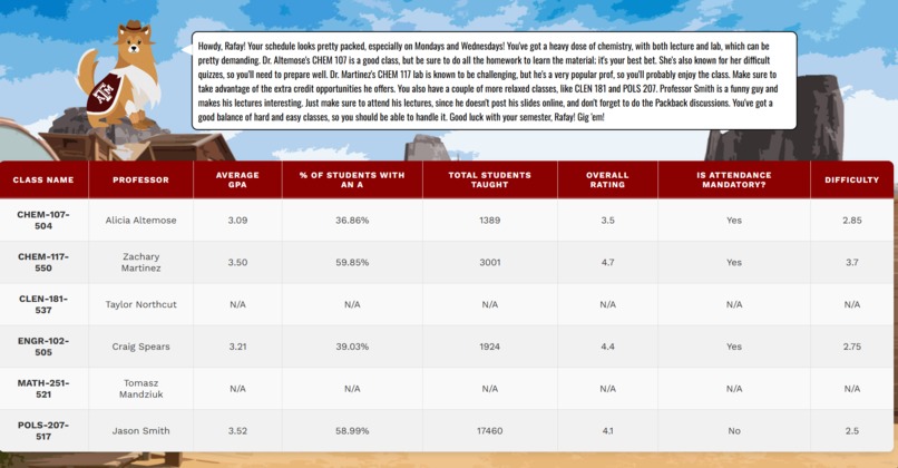 Aggie Schedule REViewer – screenshot 4