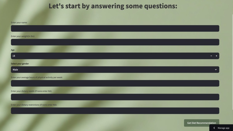 YourPersonalDietAI – screenshot 2