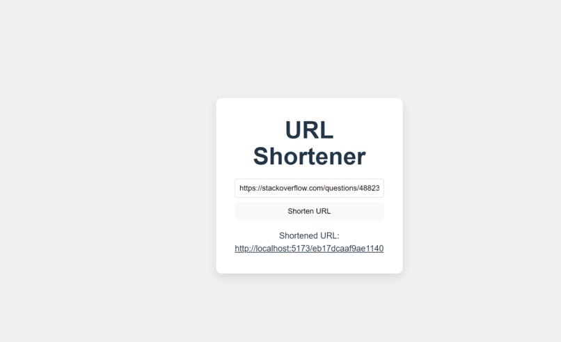 Url shortener – screenshot 1