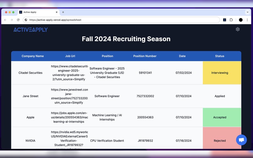 Active Apply – screenshot 2