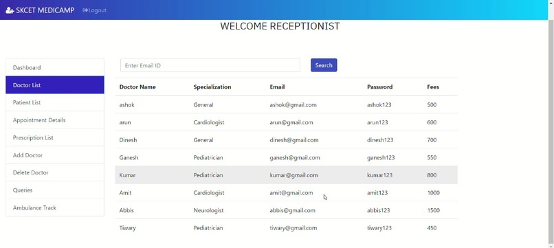 SKCET MediCare - Enhanced Hospital Management System – screenshot 1