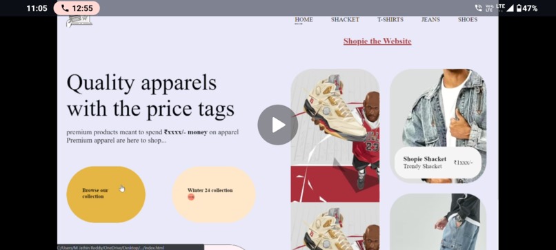E commerce website(Shopie) – screenshot 1