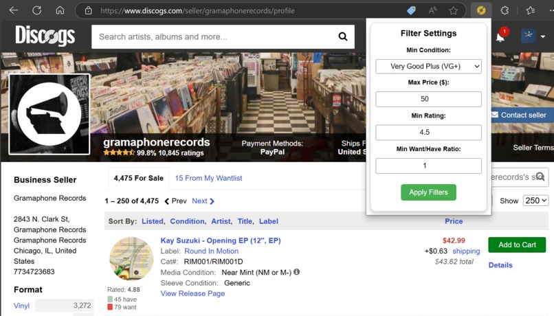 Discogs Grail Finder – screenshot 1
