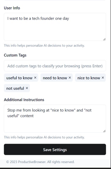 ProductiveBrowser – screenshot 1