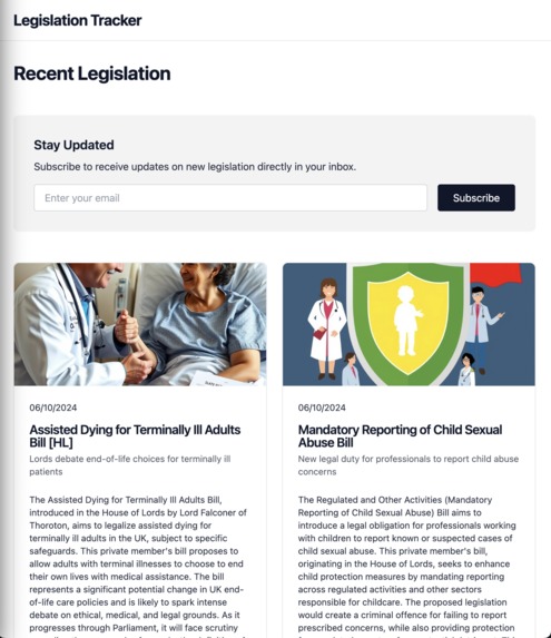 Legislation Tracker – screenshot 1