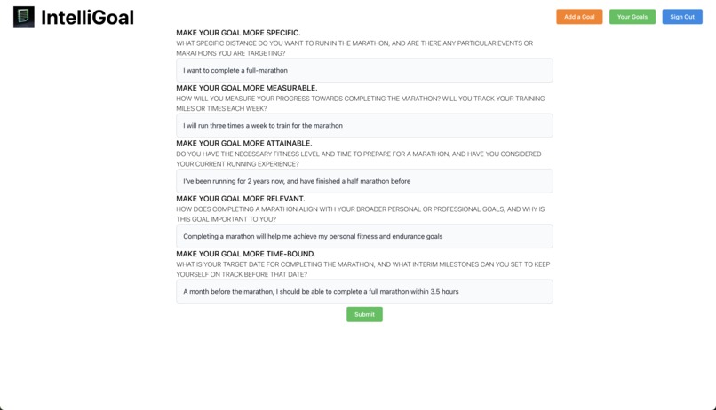 IntelliGoal – screenshot 1