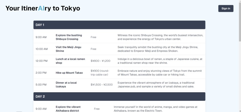 ItinerAIry – screenshot 3