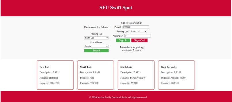 SFU SwiftSpot Parking App – screenshot 2