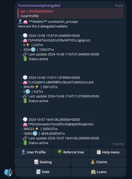 Tron Community Energy Bot  – screenshot 4