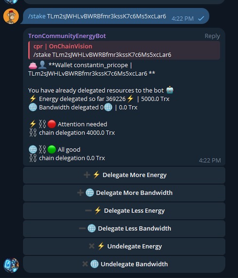 Tron Community Energy Bot  – screenshot 8