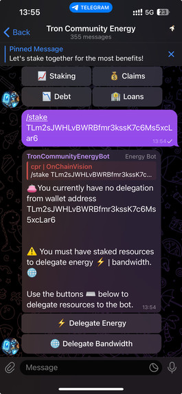 Tron Community Energy Bot  – screenshot 11