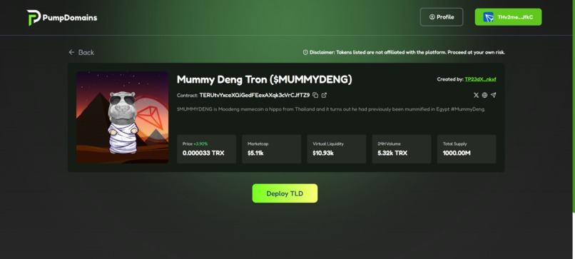 PumpDomains – screenshot 2