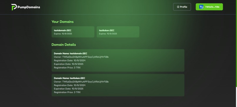 PumpDomains – screenshot 5