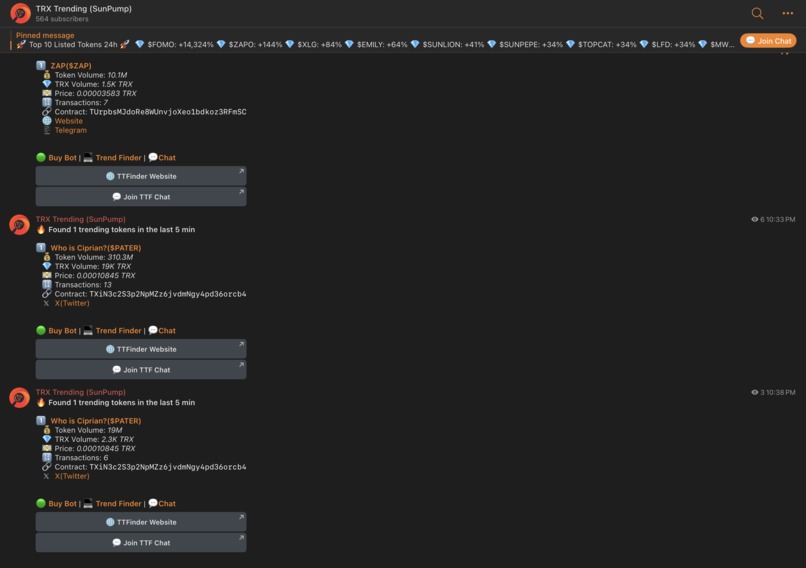 TTFinder: Real-Time TRON Token Analytics Ecosystem – screenshot 3