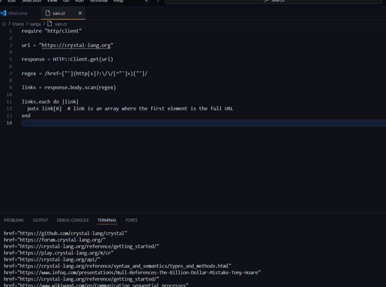 Parse response body for links – screenshot 1