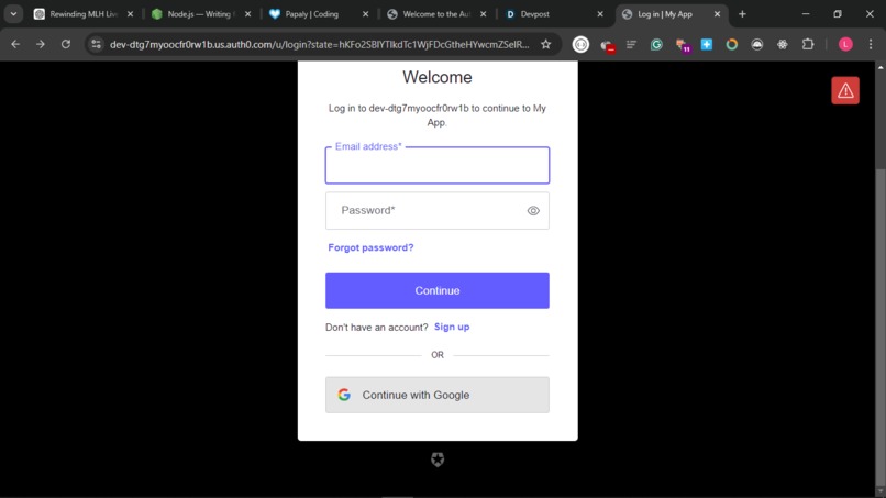 Login and Logout Functionality with Auth0 SDK – screenshot 2