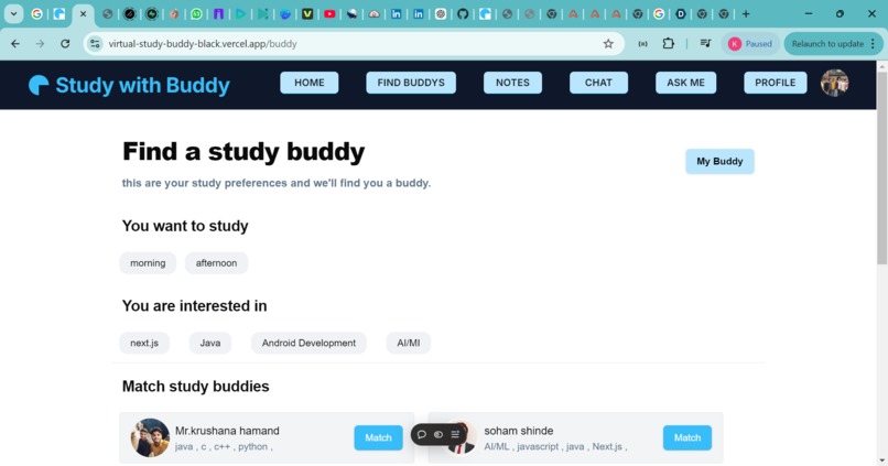 virtual study buddy – screenshot 1