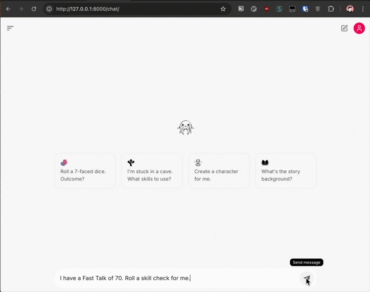[CI] Cocai: _Call of Cthulhu_ chatbot – screenshot 1
