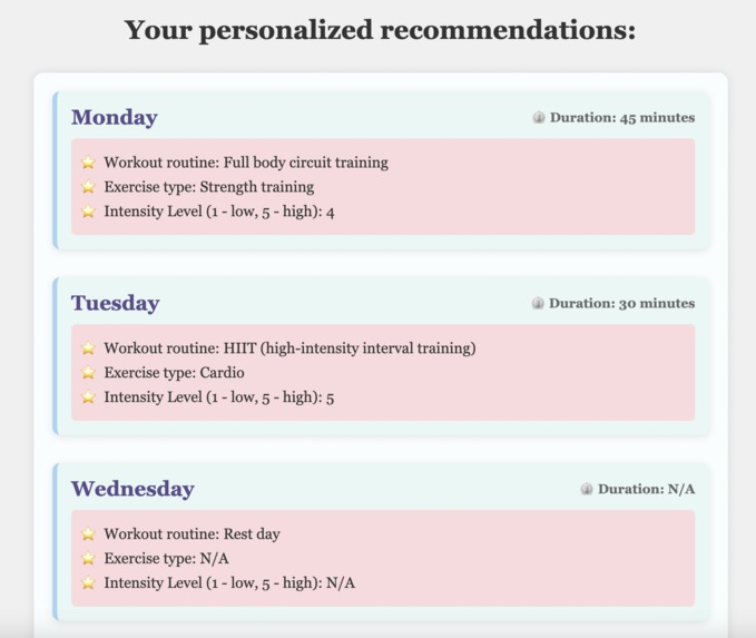 Weekly Workout Wellness – screenshot 2