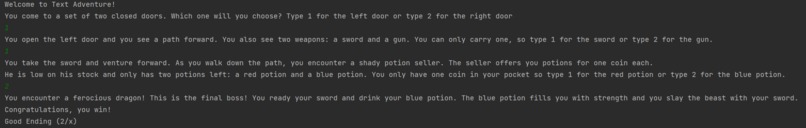 TextVenture – screenshot 1