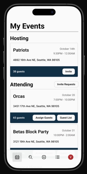 BuyIn: Greek Organization Social Event Platform – screenshot 1