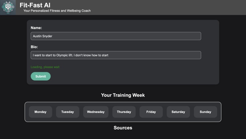 FitFastAI – screenshot 2