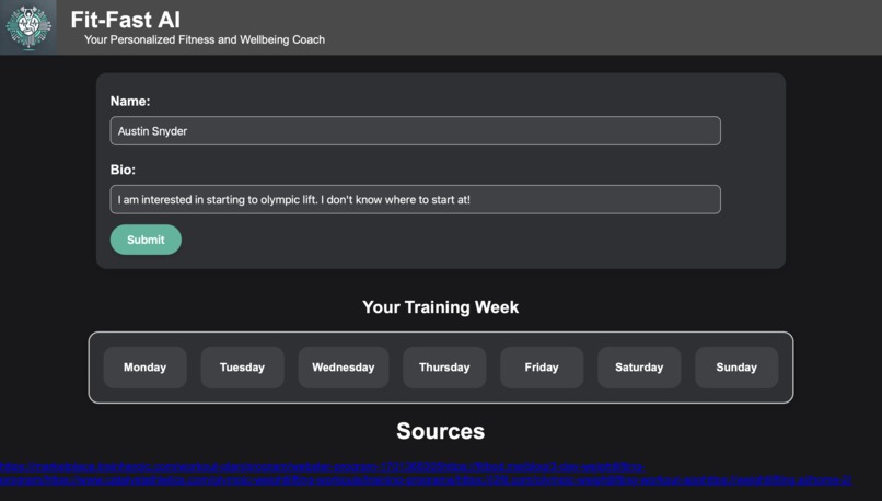 FitFastAI – screenshot 3