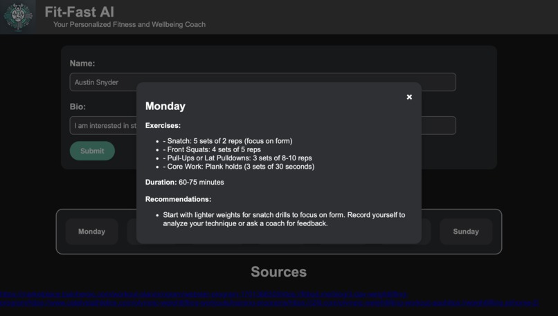 FitFastAI – screenshot 4