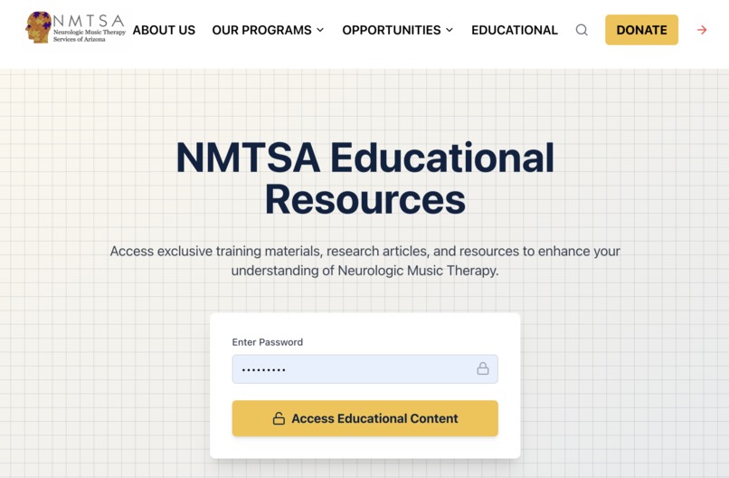 Neurologic Music Therapy Services of Arizona's website – screenshot 2