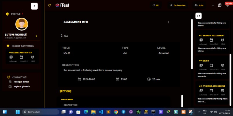 iTest.ai platform – screenshot 7