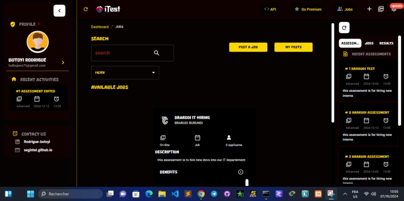 iTest.ai platform – screenshot 3
