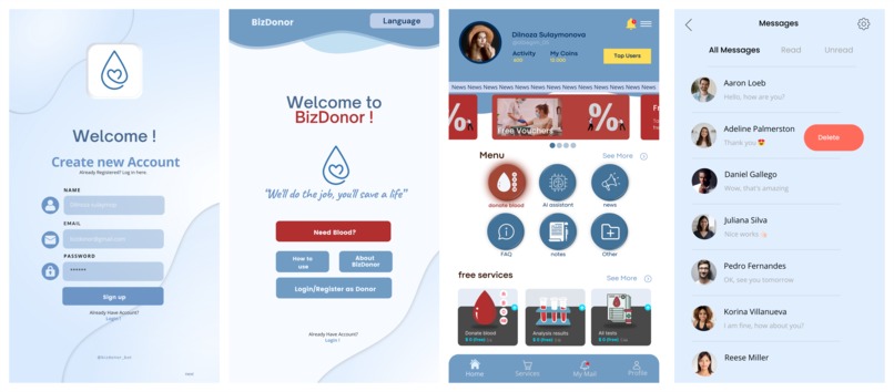 BizDonor-digital assistant for finding blood donors – screenshot 1