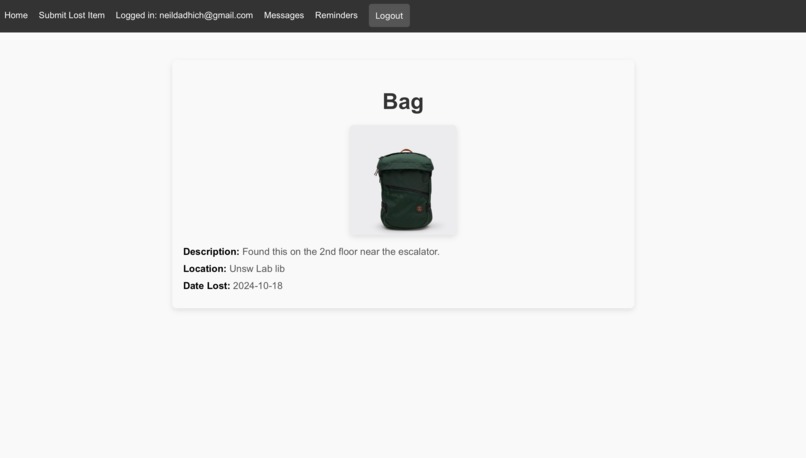 UNSW Lost and found – screenshot 3