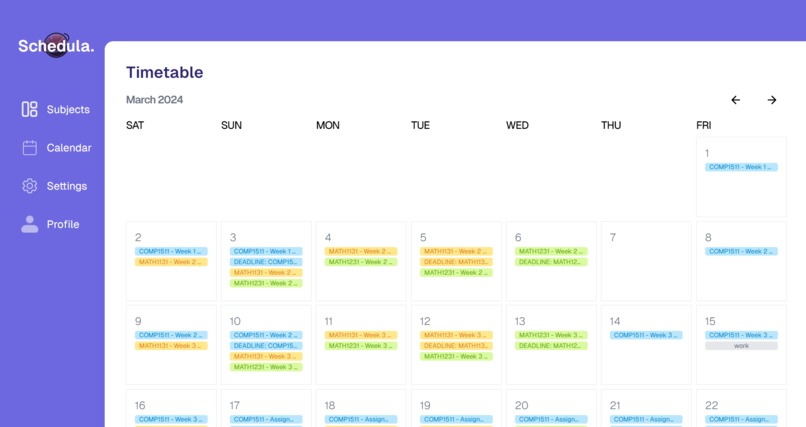 Schedula – screenshot 2