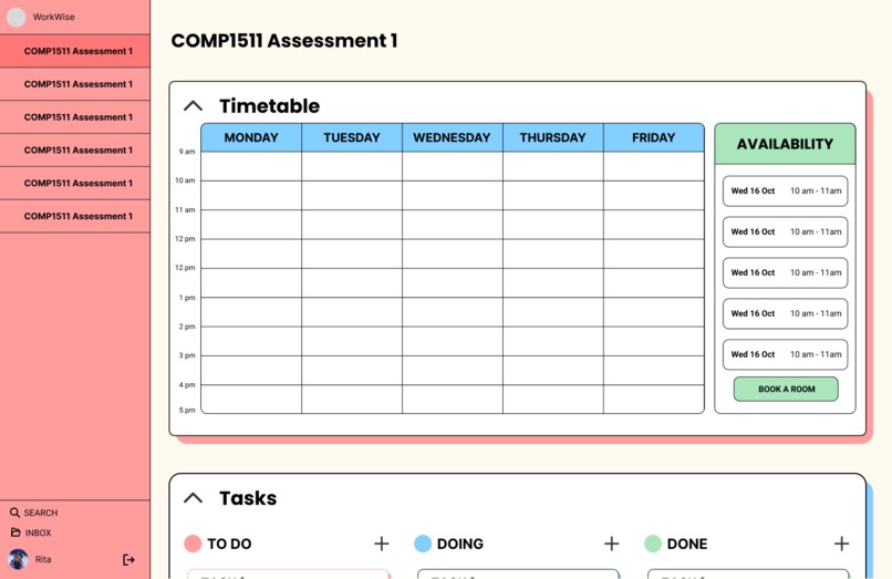 Team 29 --WorkWise – screenshot 1