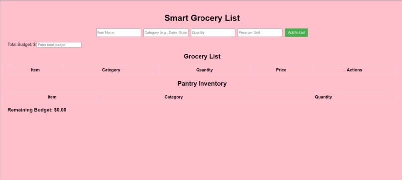 Smart Grocery List – screenshot 1