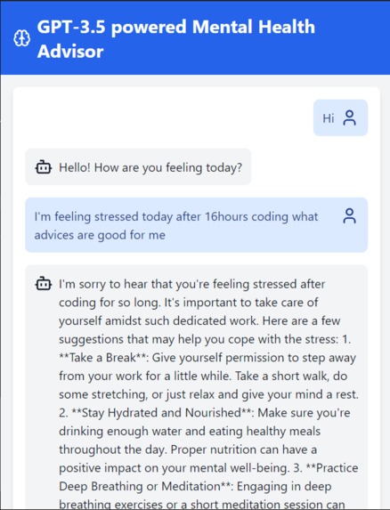 AI-Powered Mental Health Advisor – screenshot 1