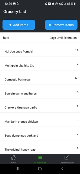 Grocery Tracker – screenshot 2
