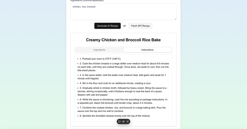 Meal generator – screenshot 3