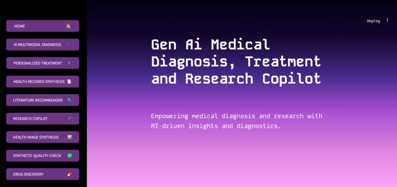 GenAI Medical Research, Treatment and Research Copilot – screenshot 1