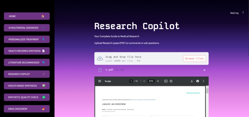 GenAI Medical Research, Treatment and Research Copilot – screenshot 14