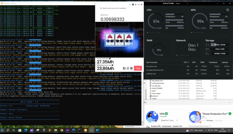 Wallet Miner v1 – screenshot 1