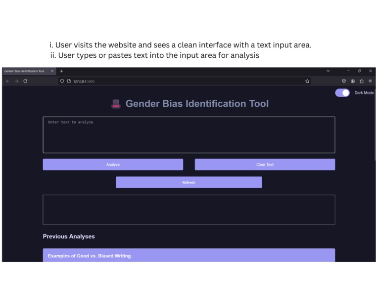 Gender Bias Identification Tool – screenshot 2